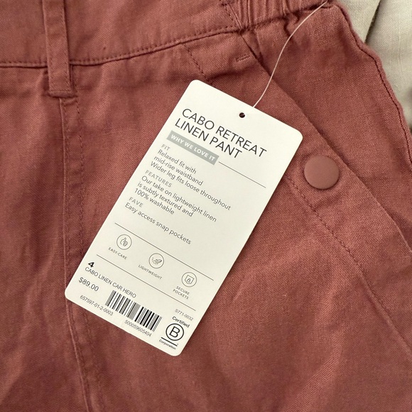 NWT Athleta Cabo Retreat linen wide leg pants - Picture 5 of 6